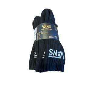 Vans kids Black Crew Socks - 3 Pack shoe size 10-13.5 NWT